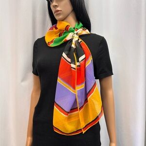 Bill Blass Vintage Multicolour Geometric Scarf Wrap